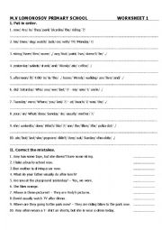 English Worksheet: mix grammar