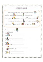 English Worksheet: present sinple