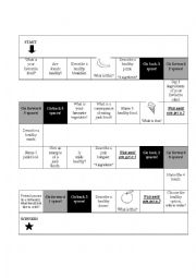 English Worksheet: Healthy and Junk food board game