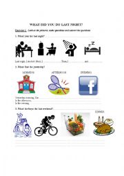 English Worksheet: Exercises on Past Simple