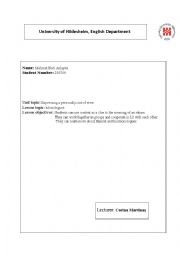 English Worksheet: Hamlet, literature, lesson plan 