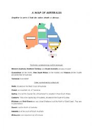 English Worksheet: Map of Australia