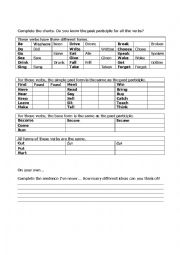 English Worksheet: past participle verbs exercise