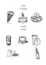 English Worksheet: Desserts and beverages 