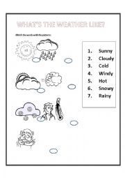 English Worksheet: Whats the weather like?