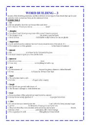 English Worksheet: WORD BUILDING - 3