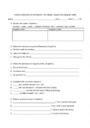 English Worksheet: past tense