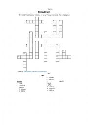 English Worksheet: friendship