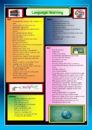 English Worksheet: Language learning