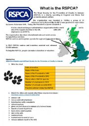 English Worksheet: RSPCA - origin & advert analysis