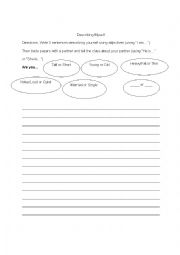 English Worksheet: Describing Myself