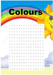 English Worksheet: Colours wordsearch