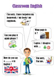 English Worksheet: Classroom English poster (1)