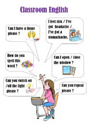 English Worksheet: Classroom English poster (2)
