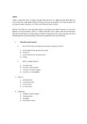 English Worksheet: Reading comprehension