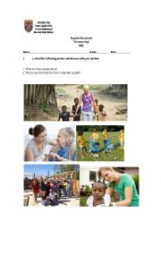 English Worksheet: Volunteering