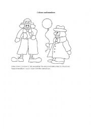 English Worksheet: Colours and numbers