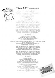 English Worksheet: You & I by Crystal Fighters