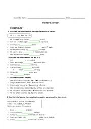 English Worksheet: Review Wiyh Simple Present