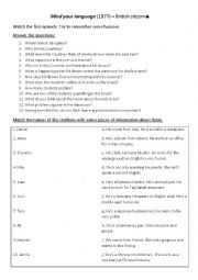 English Worksheet: Mind your language vidoe worksheet episode 1 & 2