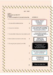 English Worksheet: KET TEST Reading and Writing