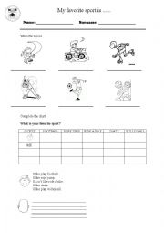 English Worksheet: sports