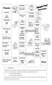 English Worksheet: Simple past board game