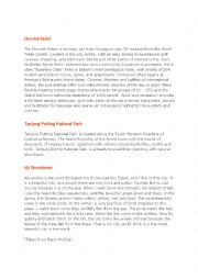 English Worksheet: descriptive text (places)