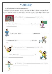 English Worksheet: places in town