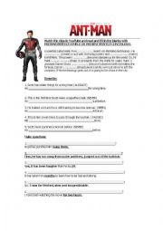 English Worksheet: ANTMAN trailer