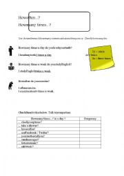 English Worksheet: How often, how many times