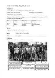 English Worksheet: Sandlot Film Worksheet
