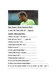 English Worksheet: A Day in the Life of Neymar