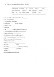 English Worksheet: Furniture