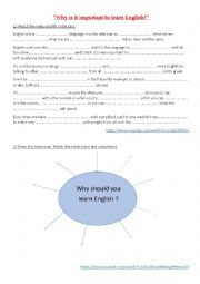English Worksheet: Why is it important to learn English?