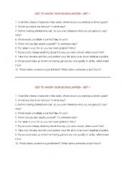 English Worksheet: Get to know your schoolmates