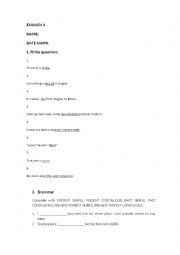 English Worksheet: EXAM 1 BACH