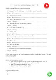 English Worksheet: Rules in the English class