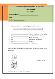 English Worksheet: semestral exam