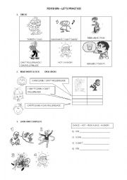 English Worksheet: Abilities