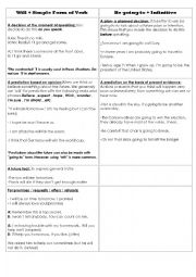 English Worksheet: Going to vs. Will