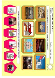 English Worksheet: TEST: TOWN PLACES 