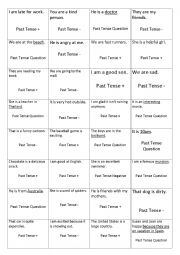 English Worksheet: Was/Were Coin Flip Game