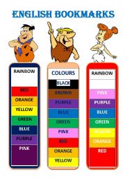 English Worksheet: ENGLISH BOOKMARKS Colours  2