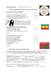 English Worksheet: Get up Stand up - Bob Marley