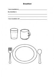 English Worksheet: Breakfast for kids