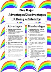 advantages and disadvantages of being a celebrity / famous