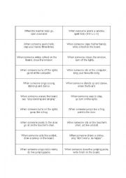 English Worksheet: Classroom Chain Reaction - When someone... 