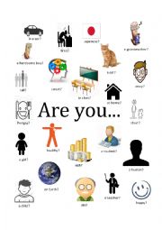 English Worksheet: Are you...? Questions