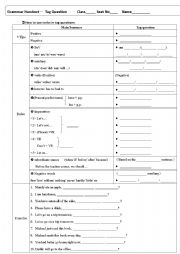 English Worksheet: worksheet for tag questions